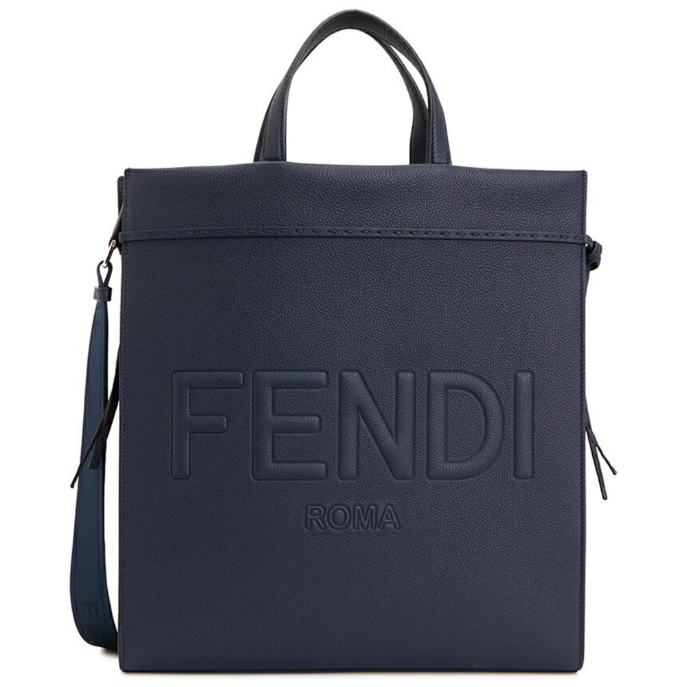 FENDI FF Jacquard Shopper Tote Shoulder Bag Brown